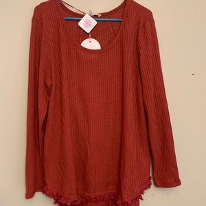 Rust color long sleeved shirt